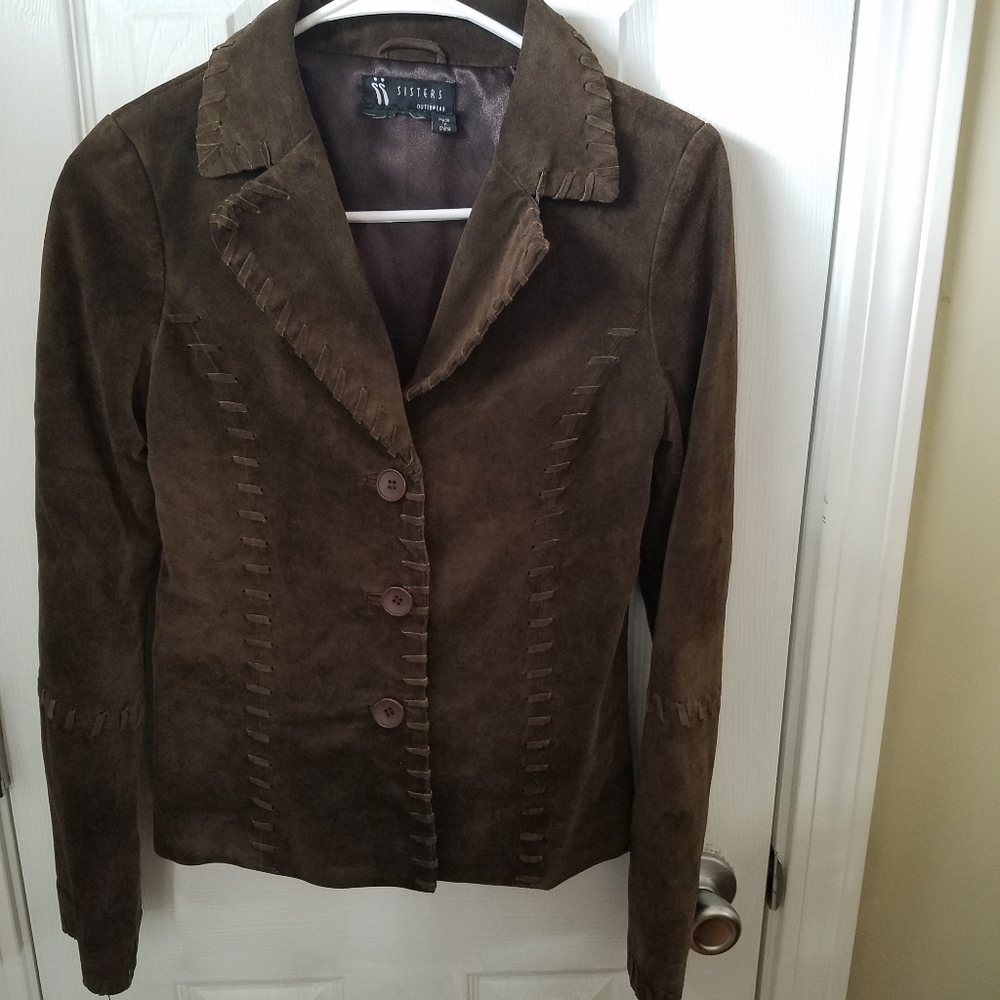 Sisters Outerwear brown suede jacket